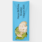 カリフラワー漫画イラストレーション 横断幕 (縦)