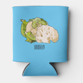 カリフラワー漫画イラストレーション 缶クーラー (正面)