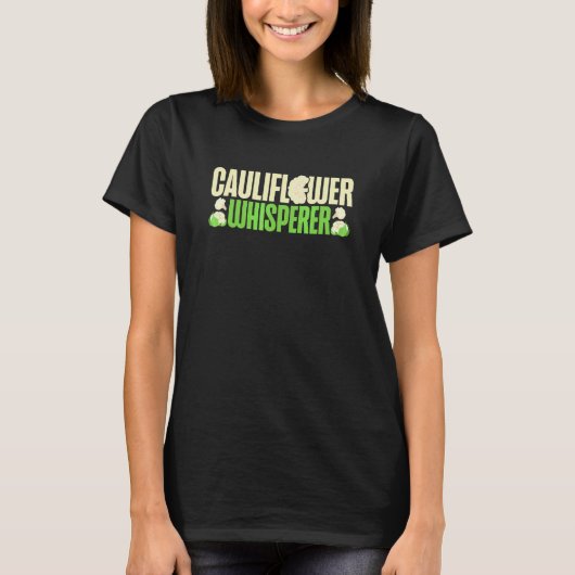 カリフラワー・ウィスパラー・野菜農家・ベジタリアン Tシャツ (正面)
