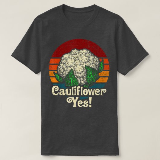 カリフラワーYesおもしろい野菜園芸家324 Tシャツ (デザイン正面)