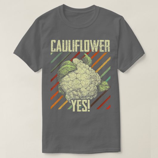 カリフラワーYesおもしろい野菜園芸家329 Tシャツ (デザイン正面)