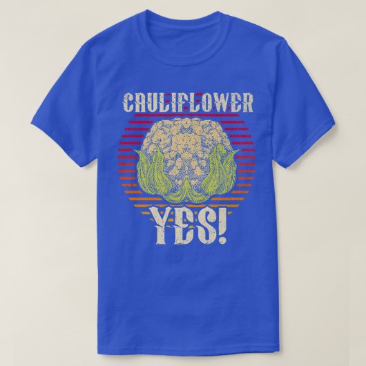 カリフラワーYesおもしろい野菜園芸家 Tシャツ (デザイン正面)