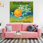 カリフローラオレンジラベルリバーサイド， CA キャンバスプリント (インサイチュ (リビング))