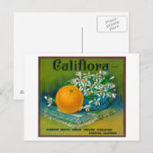 カリフローラオレンジラベルリバーサイド， CA ポストカード (正面/裏面)