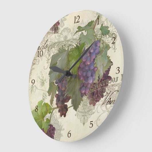 カリフ素朴ォルニアヴィネヤードピノノワワインワイナリー ラージ壁時計 (傾斜)
