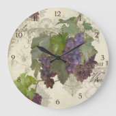 カリフ素朴ォルニアヴィネヤードピノノワワインワイナリー ラージ壁時計 (正面)