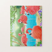 カリブのなフラミンゴの礁湖のパズル ジグソーパズル (縦)