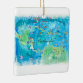 カリブのな巡航旅行ポスター地図 セラミックオーナメント (右)