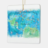 カリブのな巡航旅行ポスター地図 セラミックオーナメント (左)