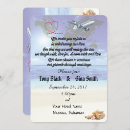 カリブのな行先の結婚式招待状 招待状