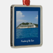 カリブのな遊航船の写真のアップロード メタルオーナメント (右)