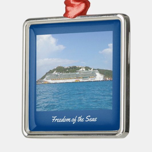 カリブのな遊航船の写真のアップロード メタルオーナメント (左)
