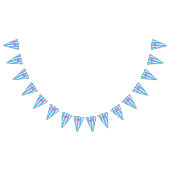 カリブのな青い縞の旗のフラミンゴ バンティングフラッグ (全)