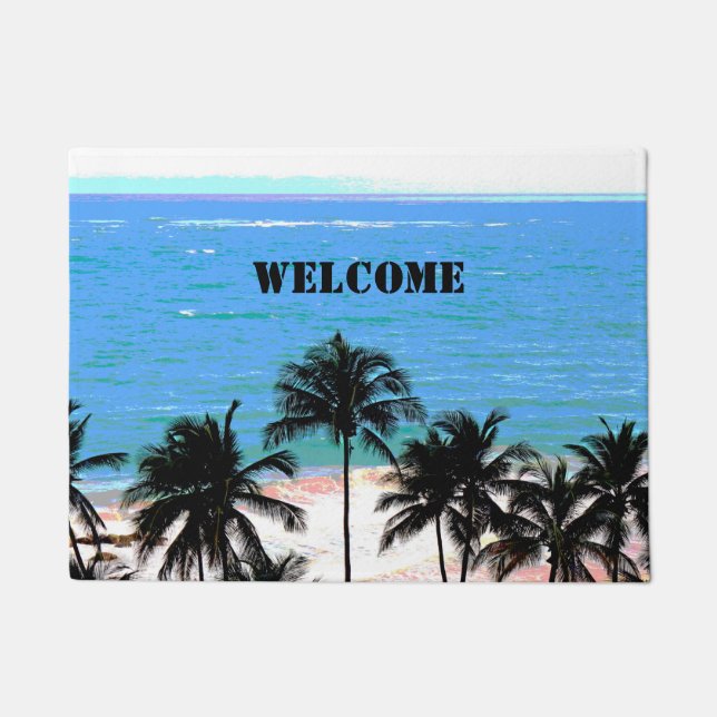 カリブのな青 ドアマット (正面)