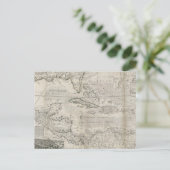 カリブのな| 1715年の地図 ポストカード (スタンド正面)