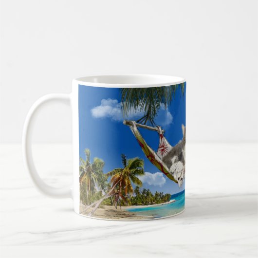 カリブのののコーデュロイ(ハンモックの猫) コーヒーマグカップ (左)