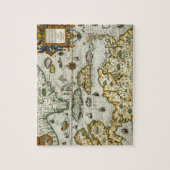 カリブのののヴィンテージの地図(1594年) ジグソーパズル (縦)