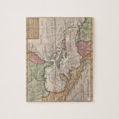 カリブのののヴィンテージの地図(1732年) ジグソーパズル (縦)