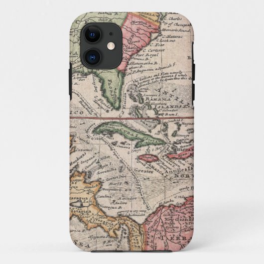カリブのののヴィンテージの地図(1732年) Case-Mate iPhoneケース (裏面)