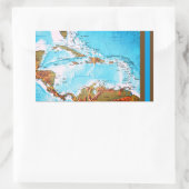 カリブのの(地図) 長方形シール (バッグ)