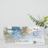 カリブのデスティネーションボーディング結婚パス 招待状 (スタンド正面)