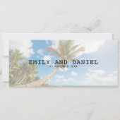 カリブのデスティネーションボーディング結婚パス 招待状 (裏面)