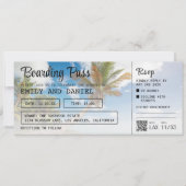 カリブのデスティネーションボーディング結婚パス 招待状 (正面)