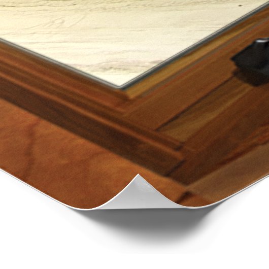 カリブのビーチ偽の窓の錯覚 ポスター (角)