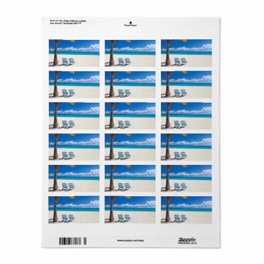 カリブのビーチ ラベル (フルシート)