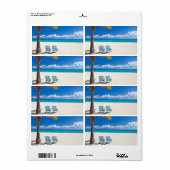 カリブのビーチ ラベル (フルシート)