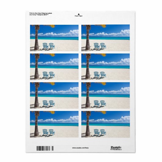 カリブのビーチ ラベル (フルシート)