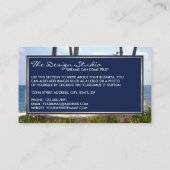 カリブのビーチ、旅行、観光 名刺 (裏面)