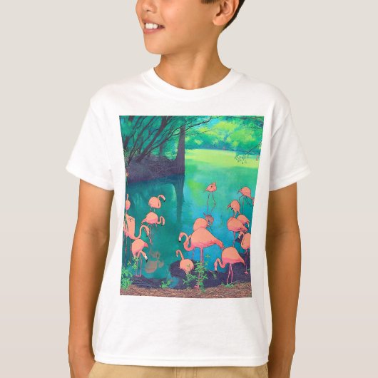 カリブのフラミンゴ Tシャツ (正面)