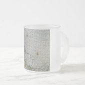 カリブのヴィンテージの航海のな図表 フロストグラスマグカップ (正面右)