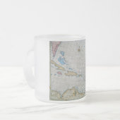 カリブのヴィンテージの航海のな図表 フロストグラスマグカップ (正面左)