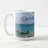 カリブの夢 ボネール島の漁船 海 コーヒーマグカップ (左)