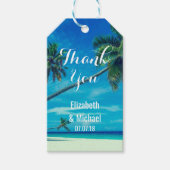 カリブの島熱帯ビーチ結婚式感謝してい ギフトタグ (正面)