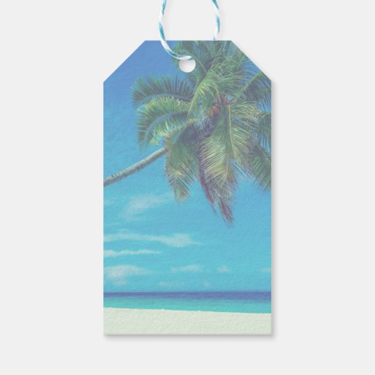 カリブの島熱帯ビーチ結婚式感謝してい ギフトタグ (裏面)