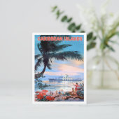 カリブの島、巡洋艦、ヴィンテージ旅行 ポストカード (スタンド正面)