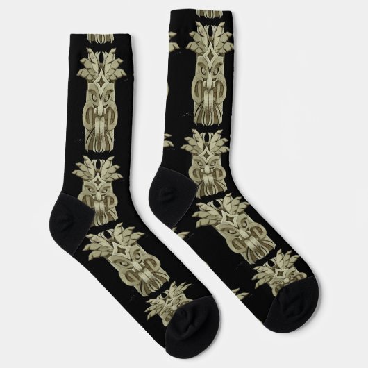 カリブの彫刻 雷のティキ ソックス (右)