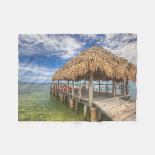 カリブの波止場 フリースブランケット (正面(横))