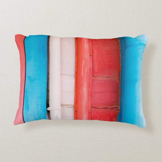 カリブの色 – 抽象芸術 アクセントクッション (裏面)