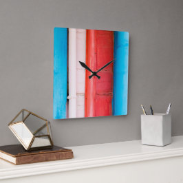 カリブの色 – 抽象芸術 スクエア壁時計