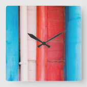カリブの色 – 抽象芸術 スクエア壁時計 (正面)
