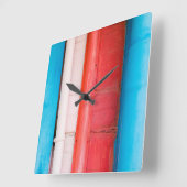 カリブの色 – 抽象芸術 スクエア壁時計 (傾斜)