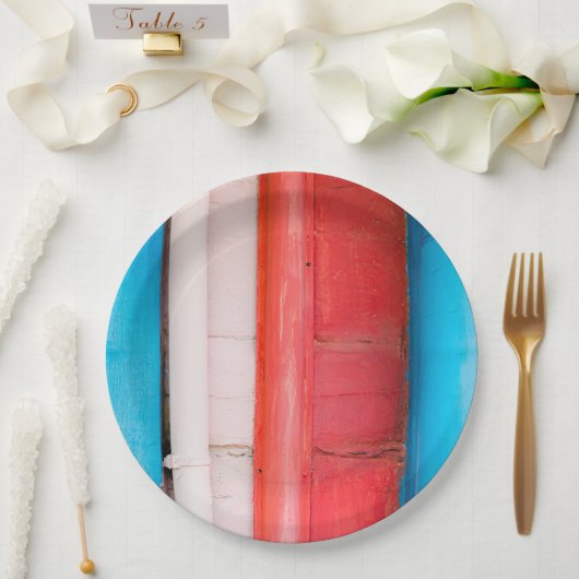 カリブの色 – 抽象芸術 ペーパープレート (ウェディング)