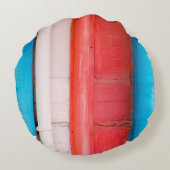 カリブの色 – 抽象芸術 ラウンドクッション (裏面)