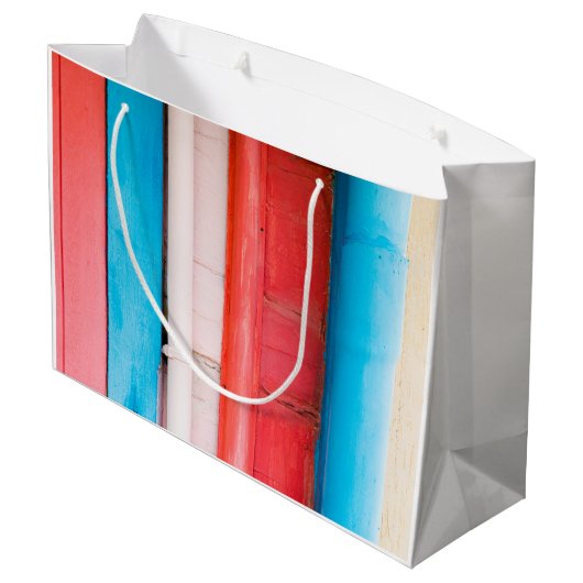 カリブの色 – 抽象芸術 ラージペーパーバッグ (裏面アングル)