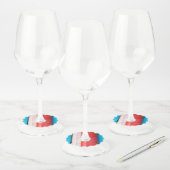 カリブの色 – 抽象芸術 ワイングラスタグ (セット)