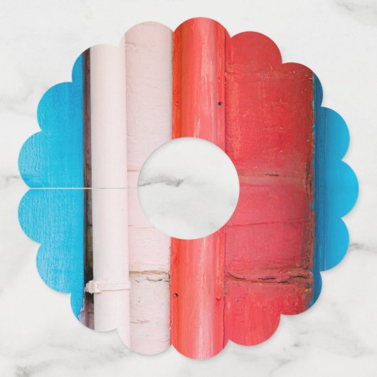 カリブの色 – 抽象芸術 ワイングラスタグ (裏面)